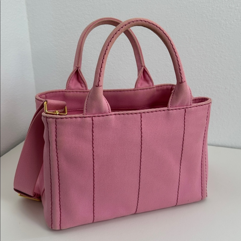 💯Authentic Prada  Canapa Pink Tote Bag🍀 - Picture 10 of 16